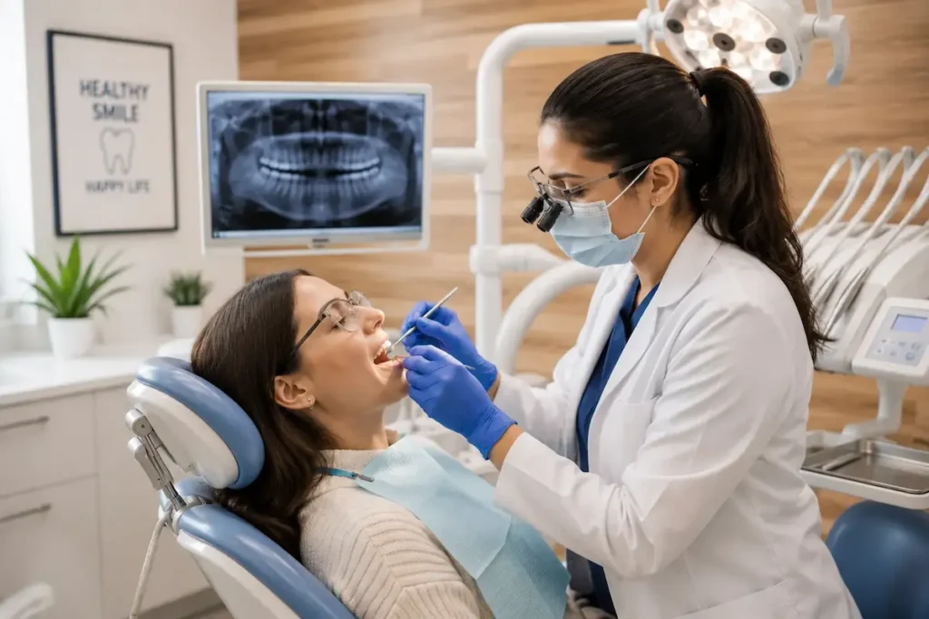 Root canal Castle Hill dentist reviewing tooth xray Memon Dental Care
