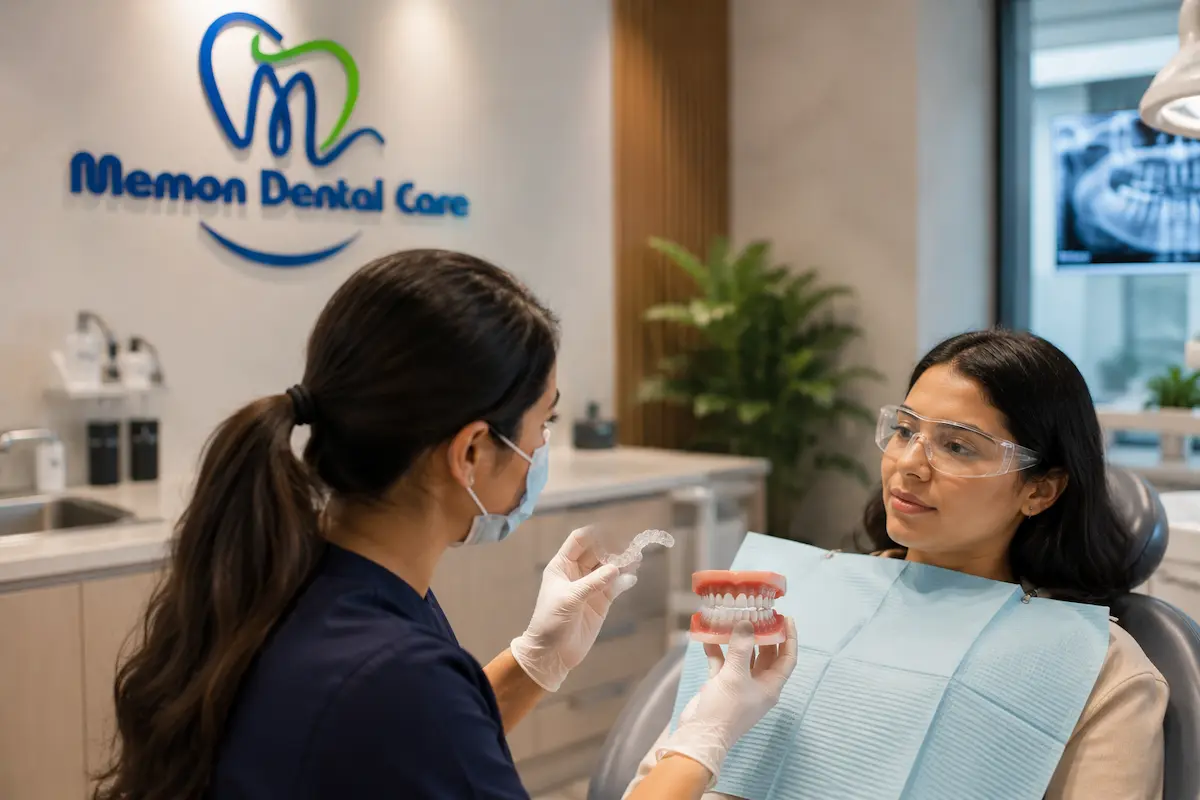 Custom night guard for teeth grinding treatment Castle Hill at Memon Dental Care
